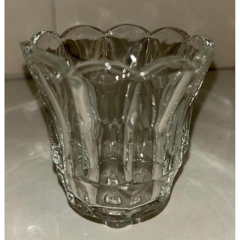 Clear Glass Votive Candle Holder VTG Home Interiors Starlight Sconce Peg Shade‎